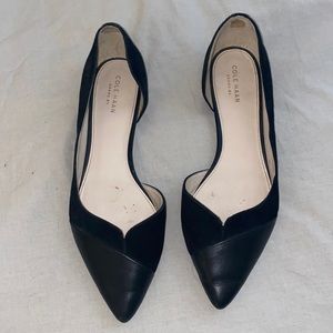 Cole haan black suede and leather flats size 8